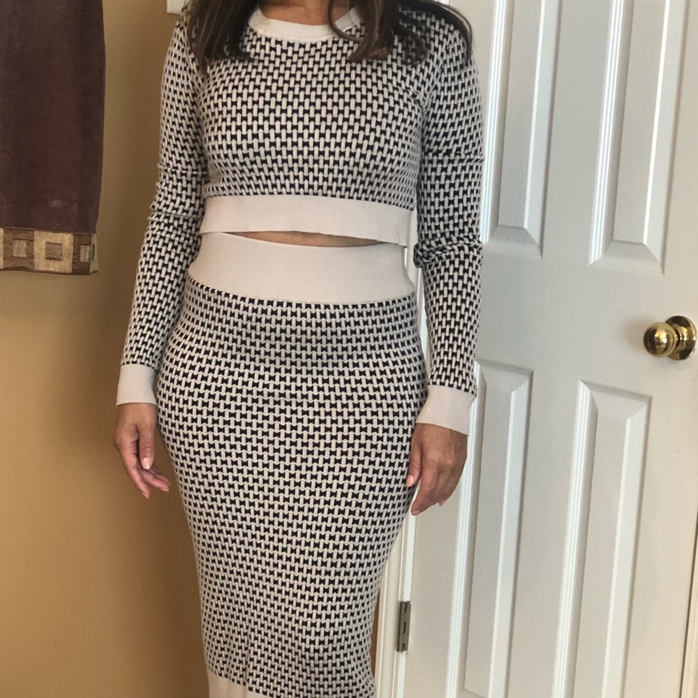 BAR lll. Two Piece Crop Top And Skirt.